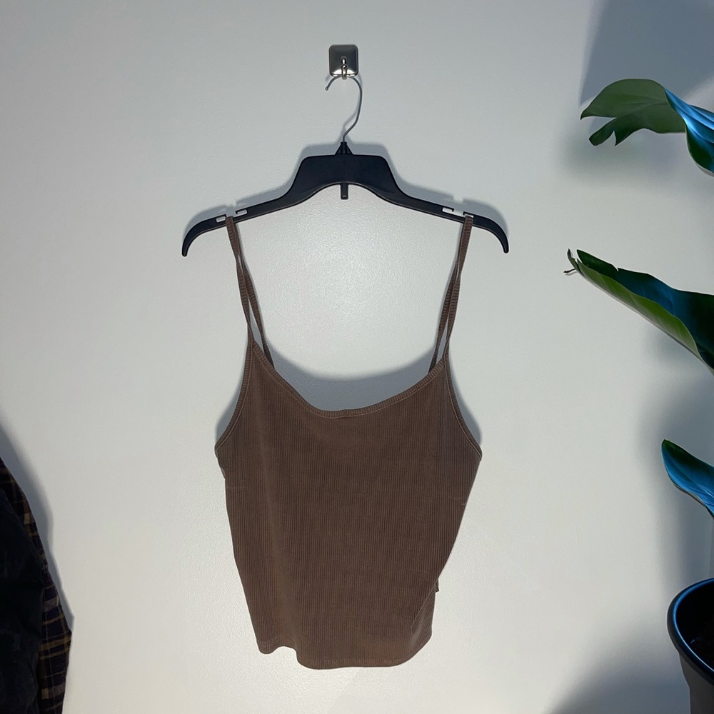 american eagle tan ribbed top